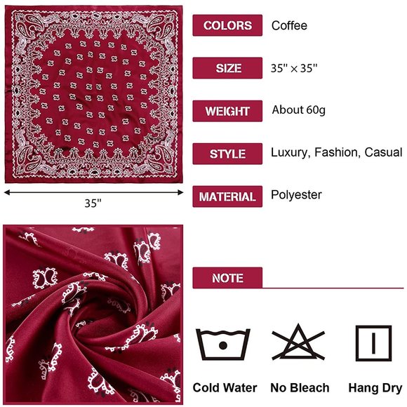 Satin Headband Scarves Silk Feeling Bandana - Picture 3 of 3